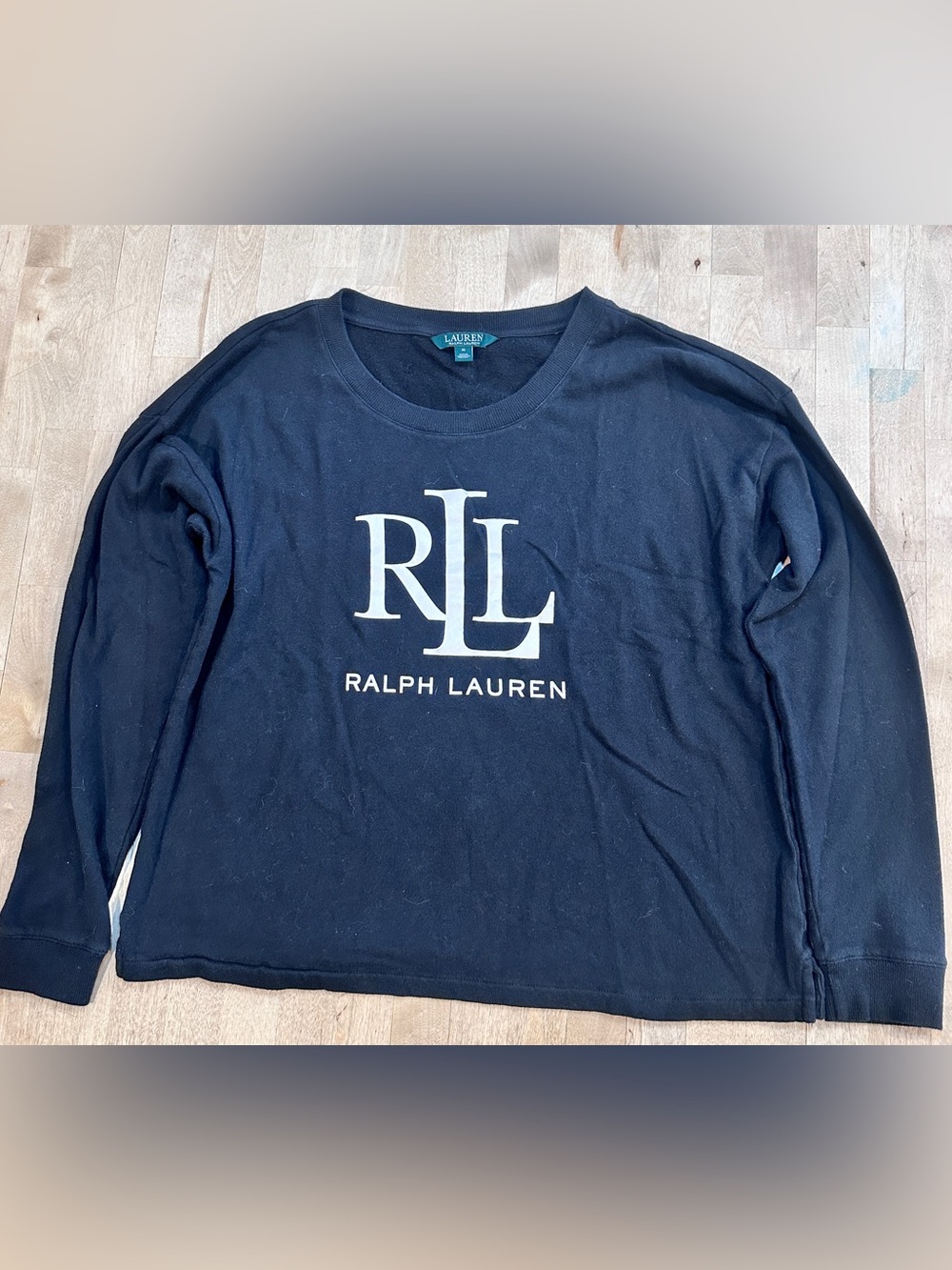 Ralph Lauren Black Long Sleeve RL Logo Sweatshirt